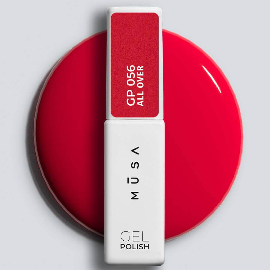 Esmalte Semipermanente Rojo Fresa de la colección All Over en frasco de 7 ml