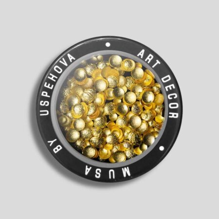Esferas Ball Mix en tono oro para nail art elegante y lujoso.
