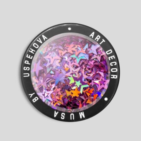 Purpurina Holo Star Fucsia en forma de estrella para nail art profesional