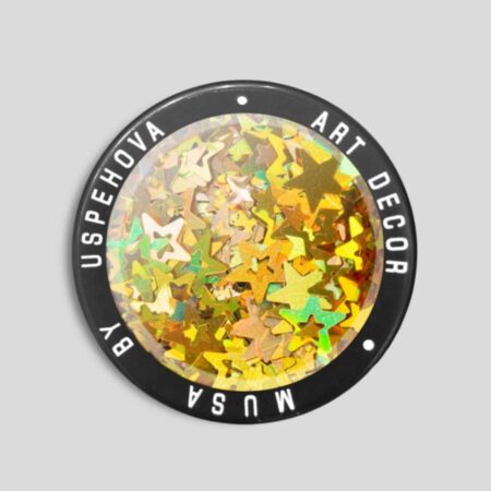 Purpurina Holo Star Oro en forma de estrella para nail art profesional