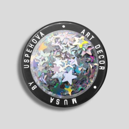 Purpurina Holo Star Plata en forma de estrella para nail art profesional