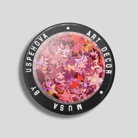 Purpurina Holo Star Rosa en forma de estrella para nail art profesional