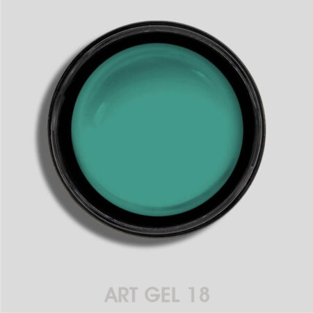 Art Gel Verde Esmeralda 18, un gel profesional para manicuras brillantes y duraderas.