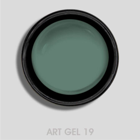Art Gel Verde Salvia 19, gel profesional ideal para manicuras discretas y duraderas.