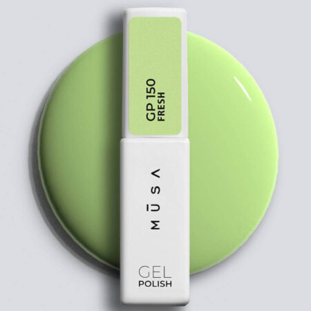 Esmalte Semipermanente 150 Fresh en color Verde Lima, ideal para una manicura vibrante y duradera.