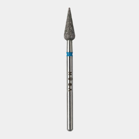 Fresa de Diamante Pera Grano Medio para limpieza de uñas y cutículas, adaptable a tornos y esterilizable.