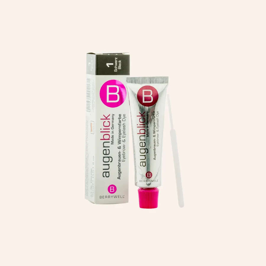 Tinte Negro para Pestañas y Cejas Berrywell "augenblick" 15 ml, resultados duraderos y aspecto natural