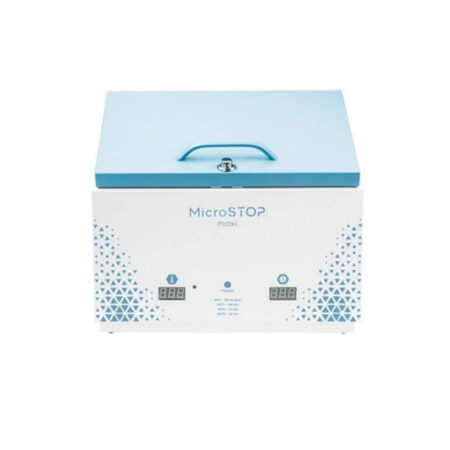 Maxi M3 Esterilizador de Calor Seco Microstop Maxi con control automático y tres modos de funcionamiento para salones grandes.