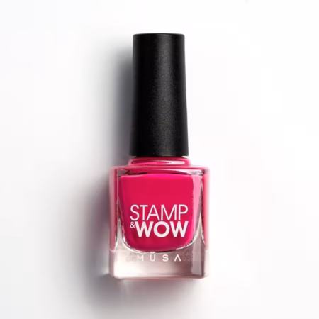 Esmalte Stamp&Wow fucsia de alta pigmentación para técnica de stamping, disponible en 32 colores