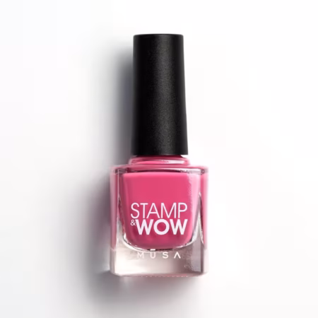 Esmalte Stamp&Wow rosa de alta pigmentación para técnica de stamping, disponible en 32 colores