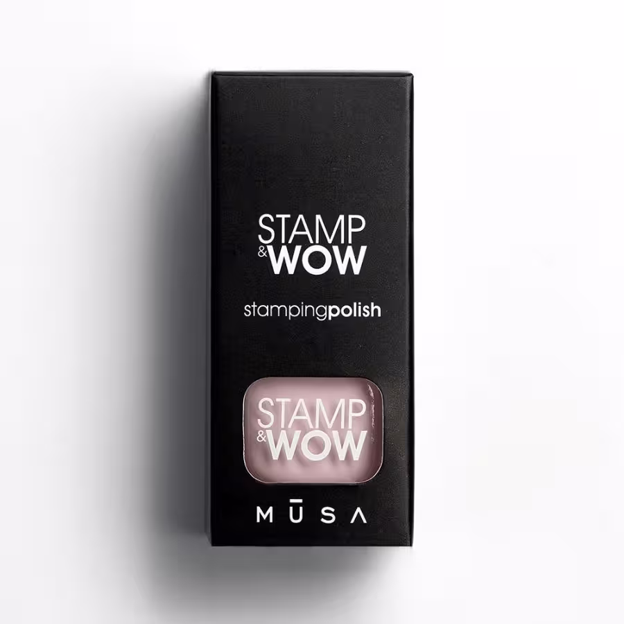 Esmalte Stamp&Wow rosa palo de alta pigmentación para técnica de stamping, disponible en 32 colores