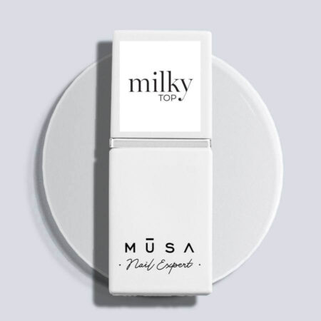 Top Coat lechoso Milky Top blanco translúcido de Musa Nails