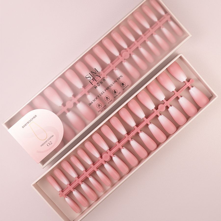 Tips Soft Gel Baby Boomer Coffin Media 02 Pink - 240pz