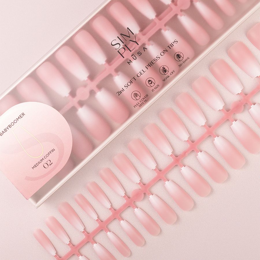 Tips Soft Gel Baby Boomer Coffin Media 02 Pink - 240pz