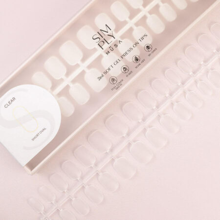 Tips Soft Gel Clear Oval Corta
