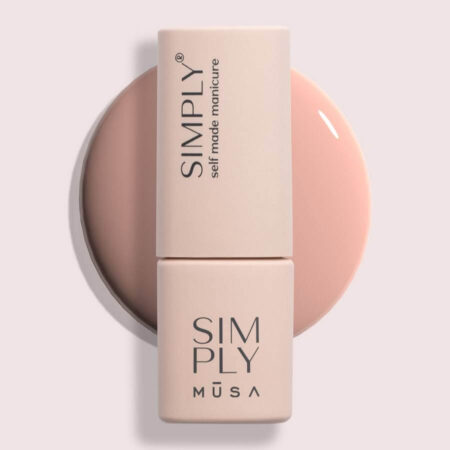 Gel semipermanente rosa melocotón sin HEMA Simply Musa SP018 de 8 ml