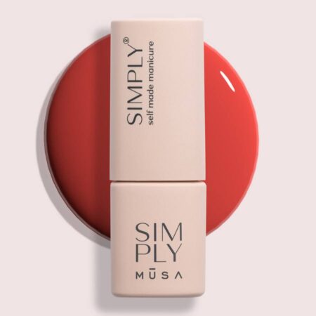Gel semipermanente color frambuesa sin HEMA Simply Musa SP023 de 8 ml