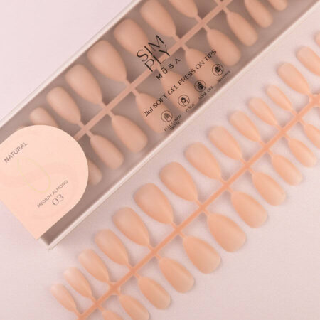 Tips Soft Gel Press On Natural Almendra Media 03 Pink Sand - 240pz