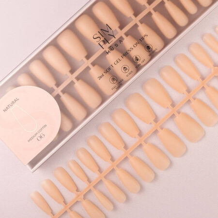 Tips Soft Gel Press On Natural Coffin Media 06 Nude - 240pz