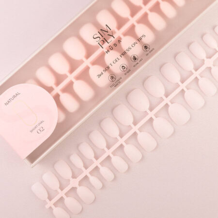 Tips Soft Gel Press On Oval Corta Blush