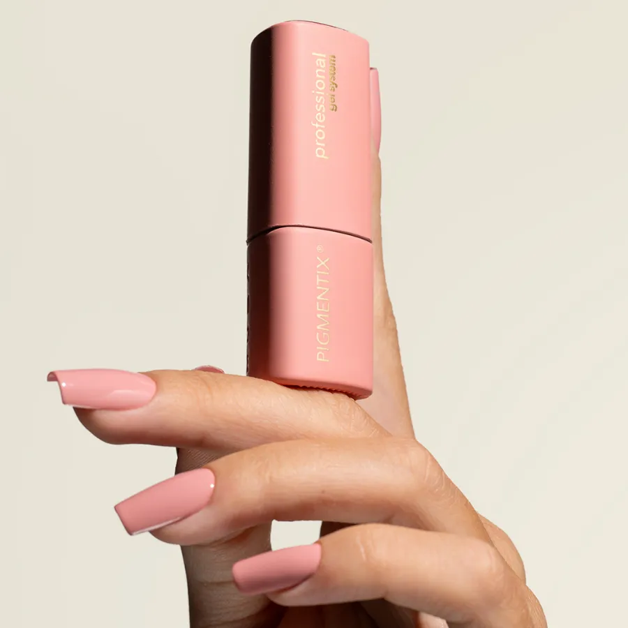 Pigmentix Pink Ballerina 15, esmalte semipermanente rosa bailarina, aplicado en uña, Musa Nails