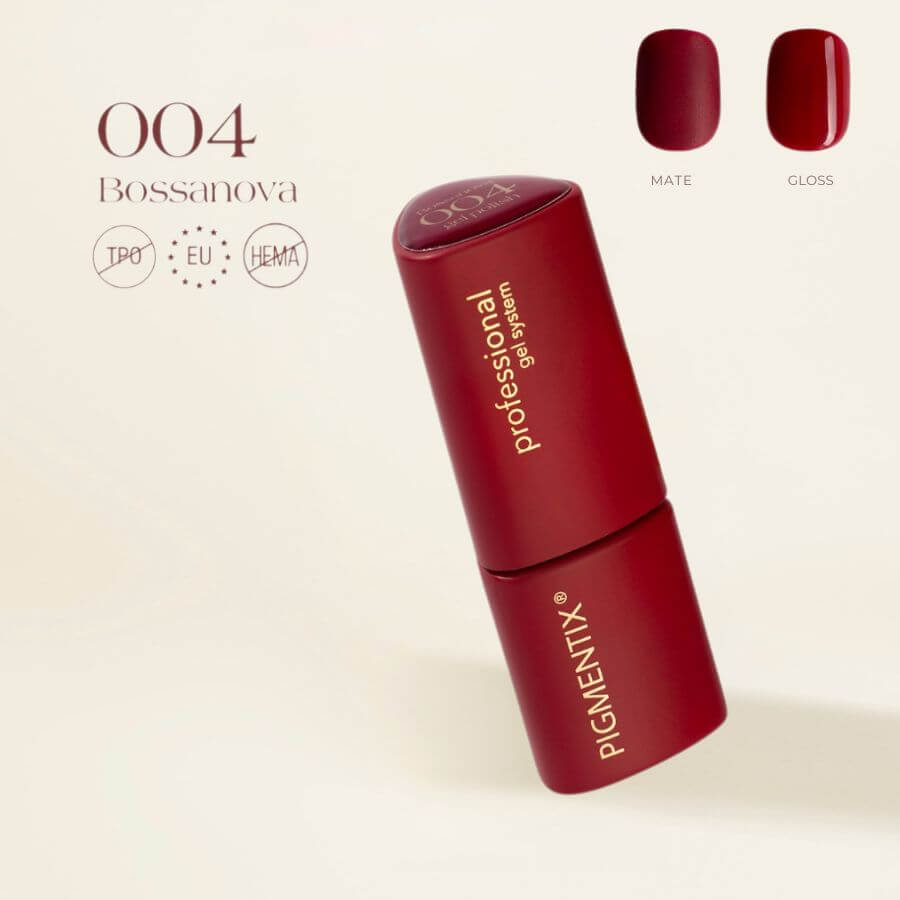 Pigmentix® Esmalte Semipermanente Bossanova 004 – Borgoña Oscuro Elegante y Ultra Pigmentado