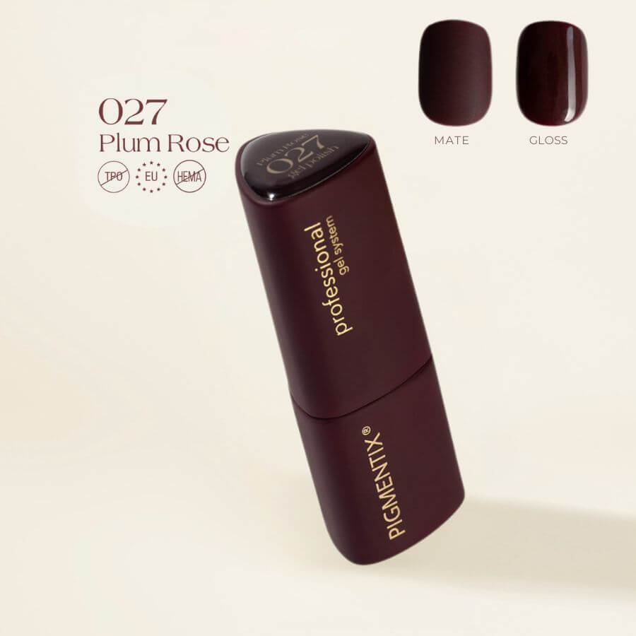 Pigmentix® Esmalte Semipermanente Plum Rose 027 – Rosa Ciruela Elegante y Ultra Pigmentado