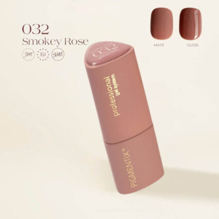 Descubre Pigmentix® Esmalte Semipermanente Smokey Rose 032 – Rosa Ahumado. Ultra pigmentado, vegano y seguro. Duración impecable hasta 4 semanas.