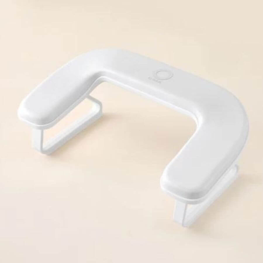 Apoya Manos ONail Ergonomic Arm Rest 1 Plus blanco con base metálica y cojín de ecopiel