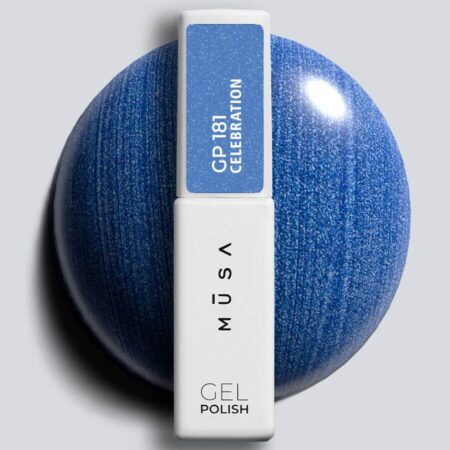Esmalte Semipermanente 181 Celebration azul perlado con brillo profesional MUSA Nails