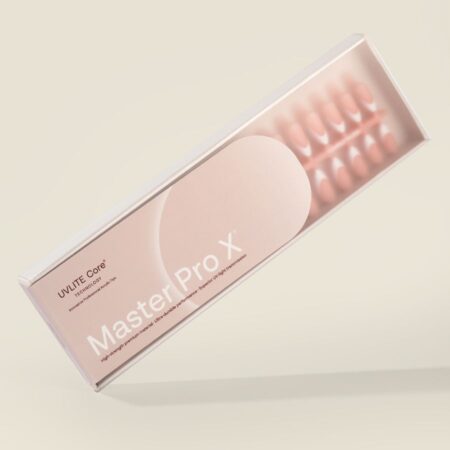 Acrylic Gel Tip Master Pro X® Francesa Almendra Media con diseño french y luneta blanca para manicura profesional