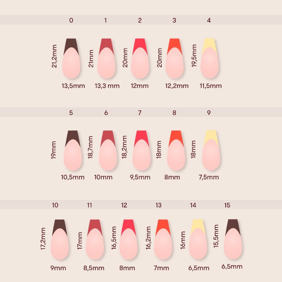 Acrylic Gel Tip Master Pro X® Sunset Coffin Corta con diseño french y luneta de color para manicura profesional