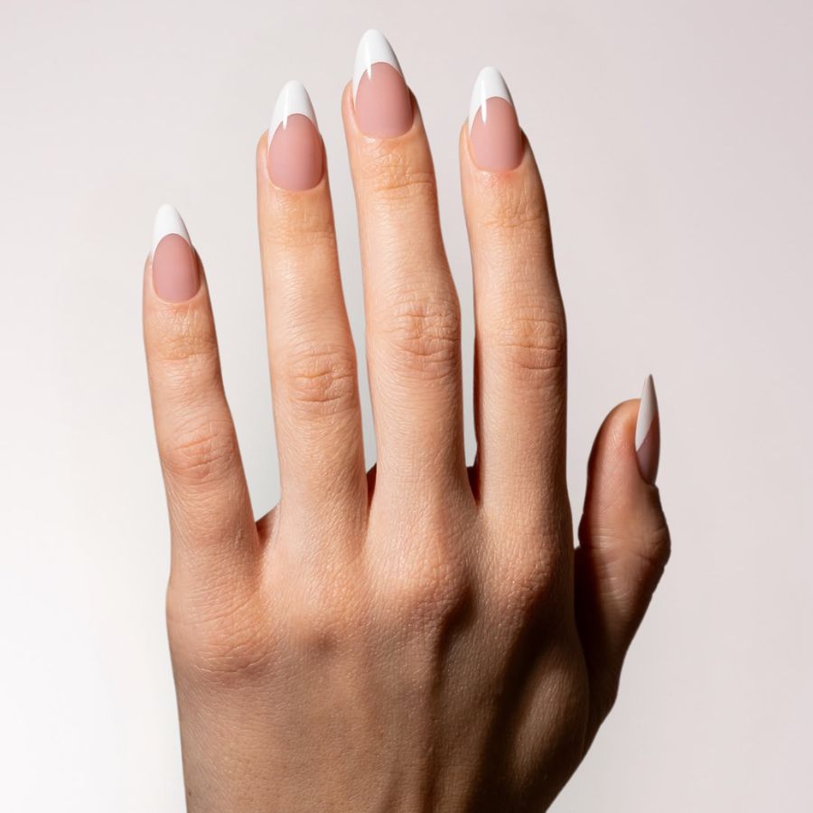 Kit Soft Gel Press On French MUSA Nails con tips francesa nude y cover nude