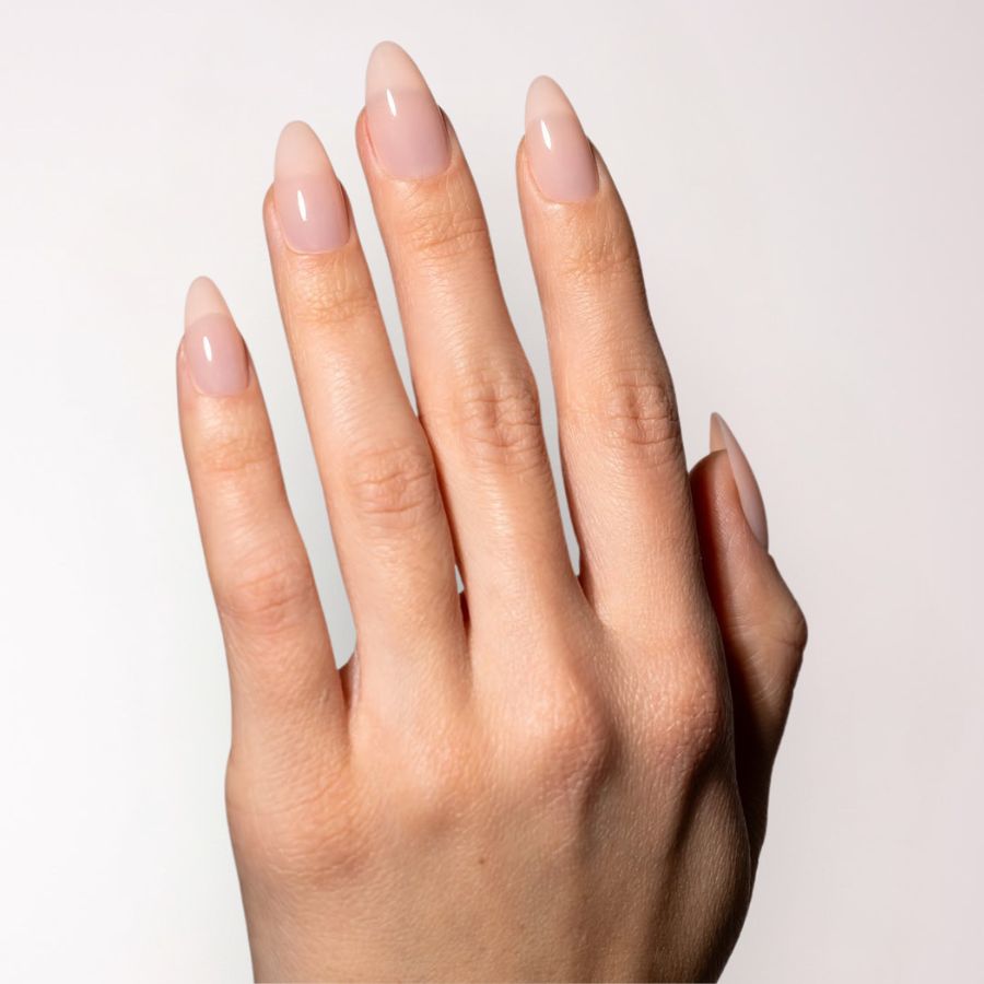 Kit Soft Gel Press On Natural MUSA Nails con tips natural, base y top coat profesional