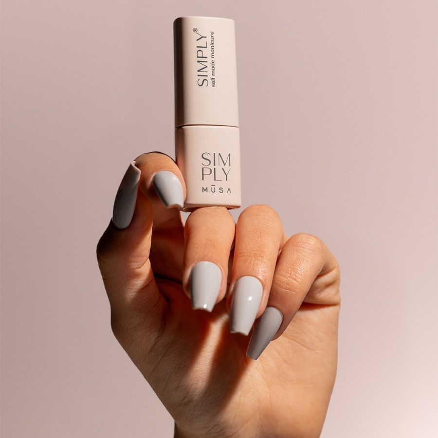 Gel semipermanente gris claro de larga duración