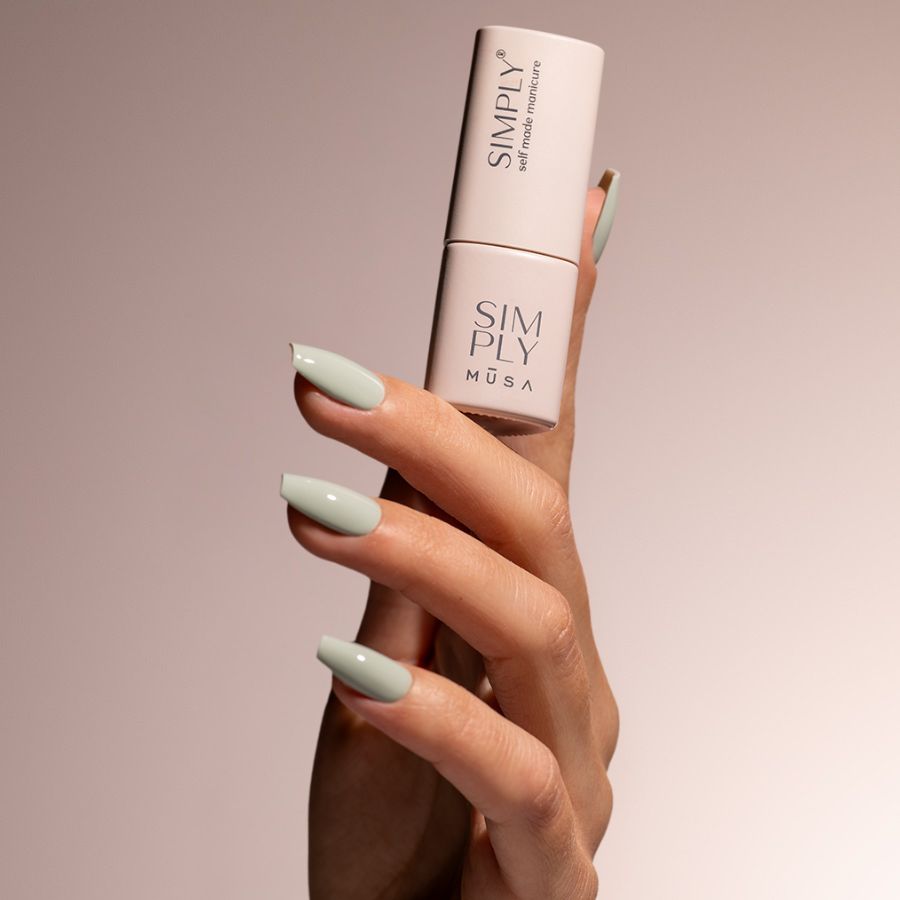 semipermanente verde pastel uñas profesional brillo duradero