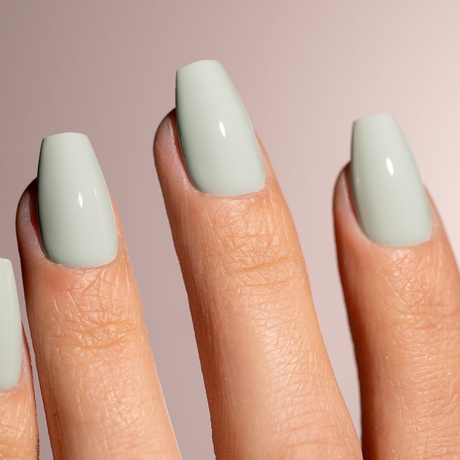 semipermanente verde pastel uñas profesional brillo duradero