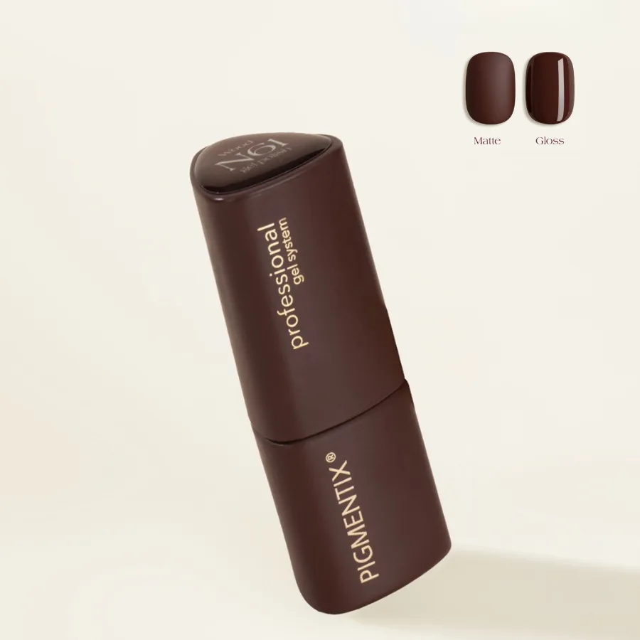 Pigmentix N61 Wood, esmalte semipermanente marrón caoba, colección Tierra Musa Nails