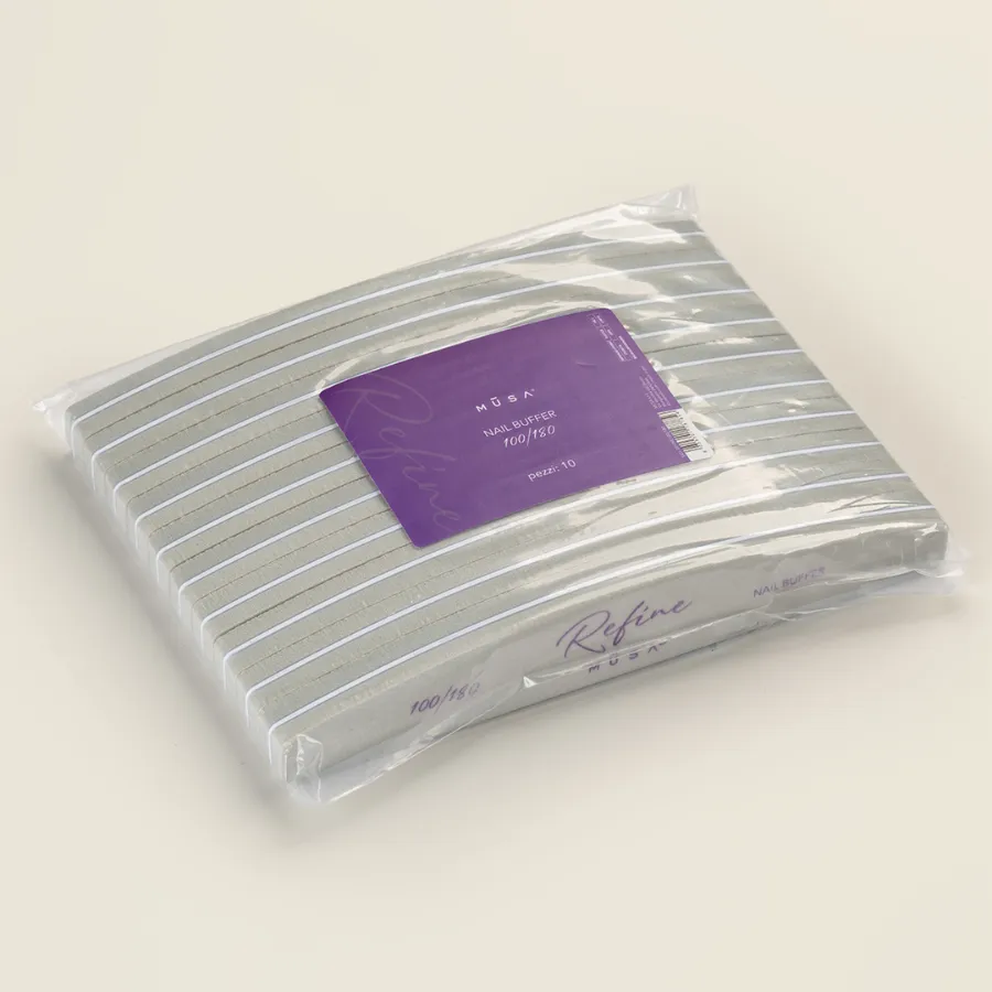 Pack de 10 unidades buffer Refine 100/180 Musa Nails