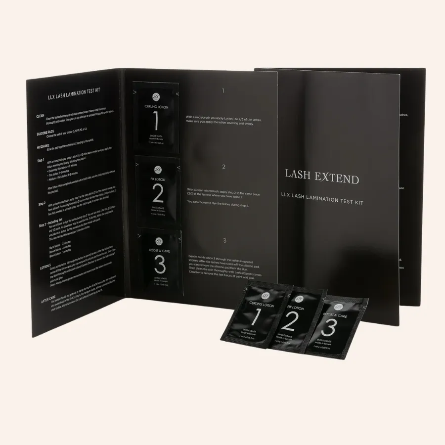 Kit de Prueba LLX Lifting de Pestañas, 3 sobres monodosis Lash eXtend