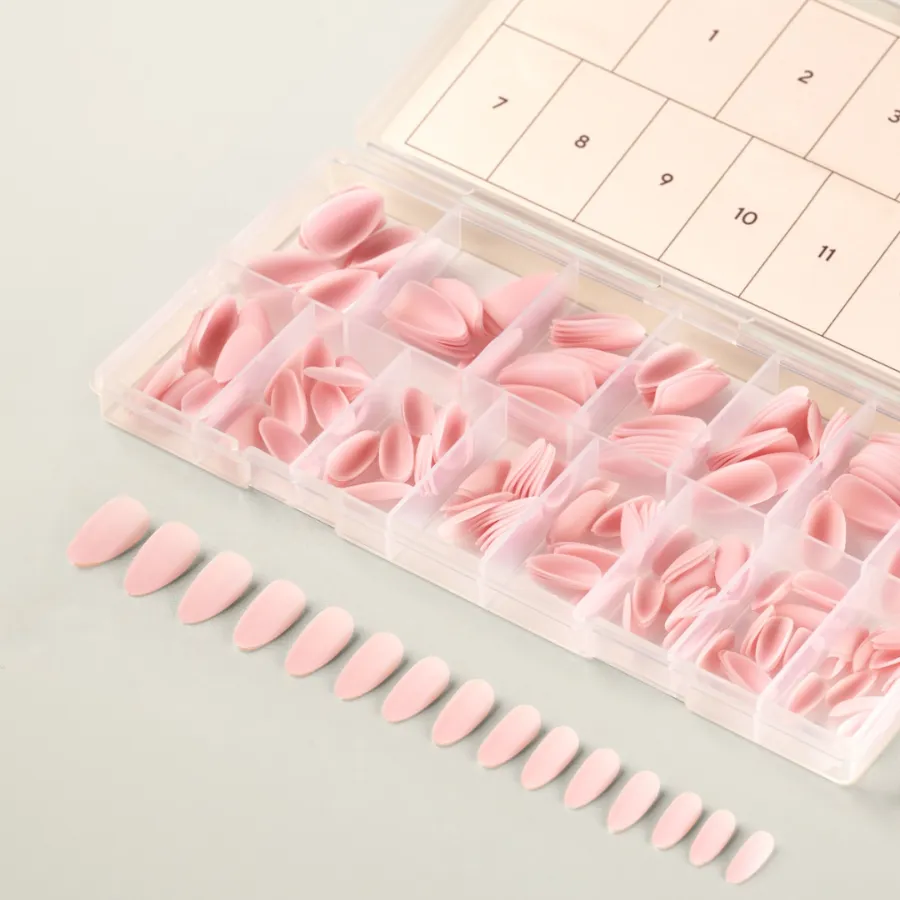 Caja organizadora de tips acrílicas Natural Cover Pink por tallas, Musa Nails