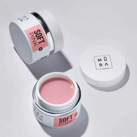 Tubo de acrygel en tono rosa suave para extensiones de uñas, polygel soft pink 50 ml - Musa Nails