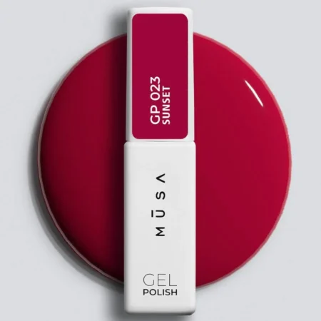 Frasco de esmalte semipermanente 23 Sunset rojo cereza negra de 7 ml - Musa Nails
