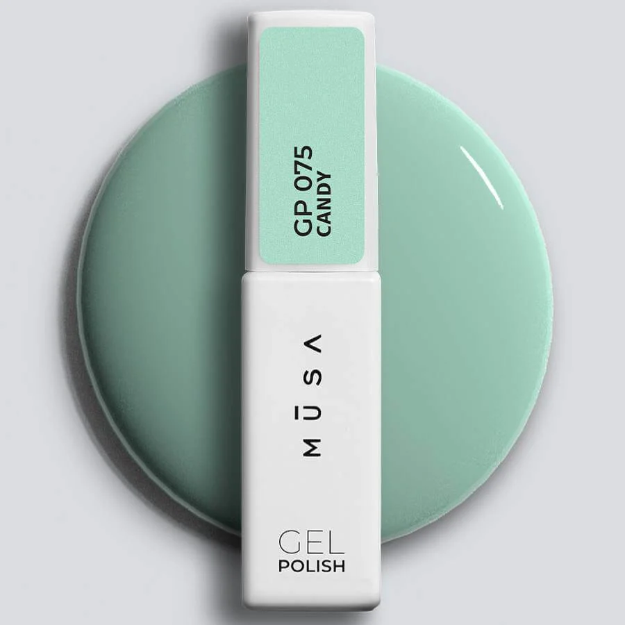 Frasco de esmalte semipermanente 075 Candy verde agua pastel, 7 ml - Musa Nails