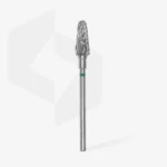 Fresa de Carburo Cono Truncado Verde 6 mm, rápida eliminación de gel, acrygel y acrílico, reutilizable y esterilizable.