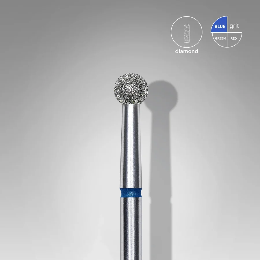Fresa bola diamante azul Staleks de granulación media para cutícula - Musa Nails