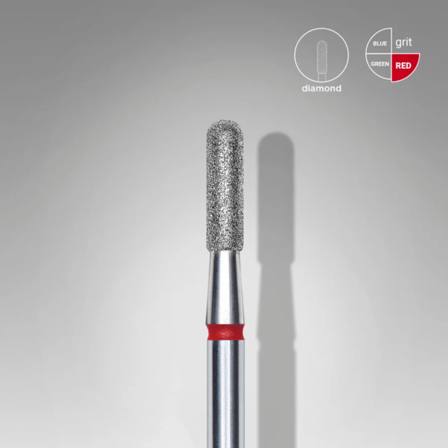 Fresa cilindro redondeado roja de diamante 2,3 mm para cutículas - Musa Nails
