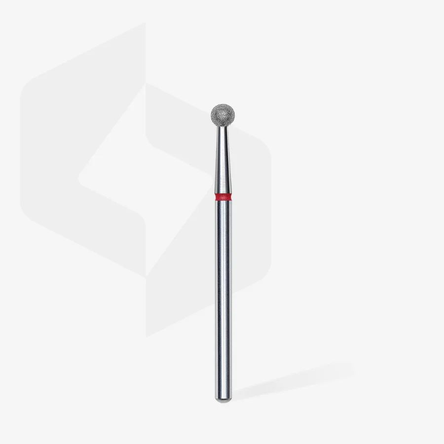 Fresa de Diamante Bola Roja 3.5 mm, ideal para cutículas, reutilizable y esterilizable, precisión y calidad en cada uso