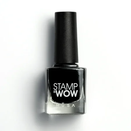 Botella de esmalte stamping negro STAMP&WOW 02 de 10 ml - Musa Nails