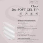 Tips Soft Gel Press On Clear Almendra Media, una opción natural y personalizable para manicuras duraderas.